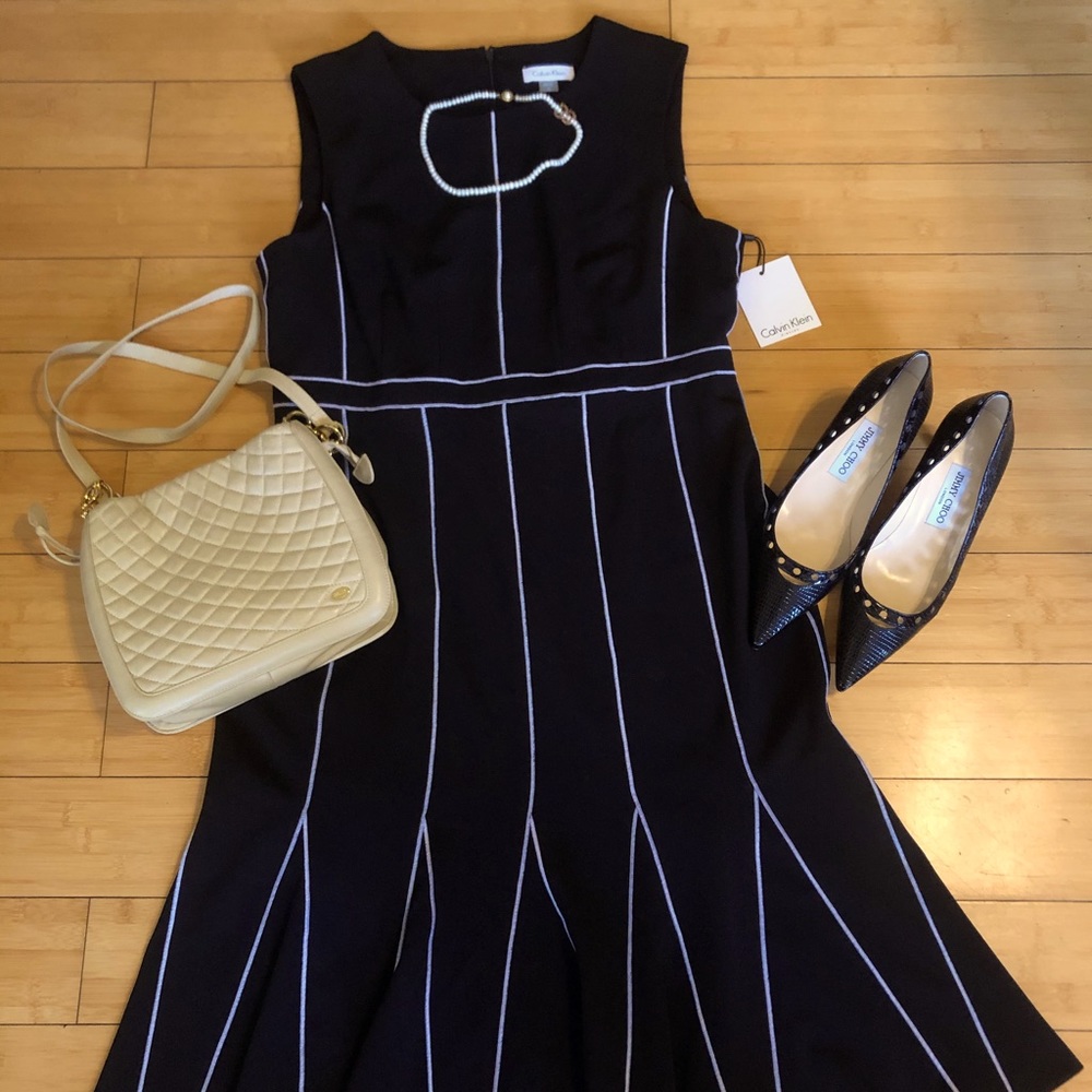Calvin Klein midi black dress